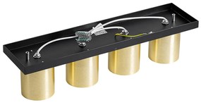 Moderne plafondspot zwart met goud 4-lichts - Tubo