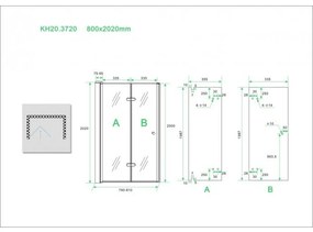 Mueller Siera vouwbare douchedeur 80x202cm links anti-kalk coating