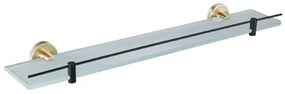 Eastbrook Catania messing glazen planchet met rand zwart mat en messing geborsteld