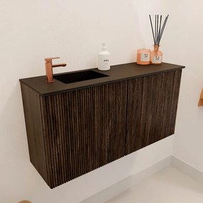 Mondiaz Joya 80cm toiletmeubel walnut met wastafel faye links 1 kraangat urban