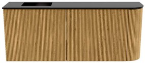 Mondiaz Joya 100cm toiletmeubel ronding rechts oak met wastafel faye links 1 kraangat urban
