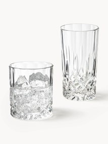 Whisky- & highballglazen George met reliëfpatroon, 8-delig