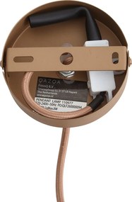 Design hanglamp donker brons met ribbel glas - Kemner