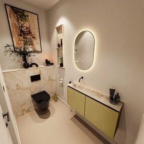 Mondiaz Ture DLux toiletmeubel 100cm oro met wastafel frappe links zonder kraangat