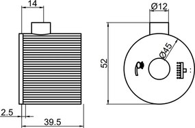Saniclear Exclusive Stripes omstelknop voor opbouw thermostaatkranen (SK38380, SK22979 en SK22980)