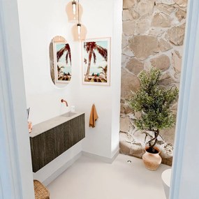 Mondiaz Joya DLux 100cm toiletmeubel shadow met wastafel faye rechts zonder kraangat opalo