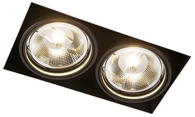 Inbouwspot zwart GU10 AR111 Trimless 2-lichts - Oneon Modern GU10 Binnenverlichting Lamp