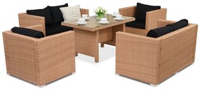 Tuinmeubelen van kunststof rotan Rome Apetito 6 Garden Point honing
