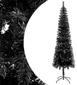 vidaXL Kerstboom met LED's smal 150 cm zwart