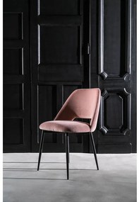 Goossens Eetkamerstoel Emma roze microvezel leuning, elegant chic
