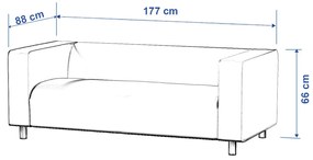 Dekoria IKEA zitbankhoes voor Klippan 2-zitsbank, lichtgrijs