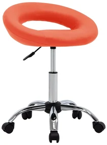 vidaXL Eetkamerstoelen draaibaar 2 st kunstleer oranje