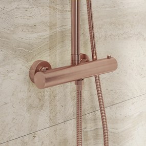 Saniclear Copper Stripes Pro opbouw regendouche geborsteld koper met 20cm hoofddouche