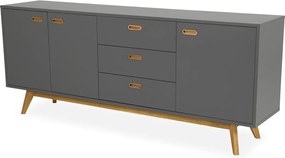 Tenzo Bess Mat Grijs Dressoir Eiken - 200x43x82cm.