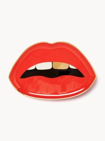 Porselein decoratief dienblad Lips met goudkleurig