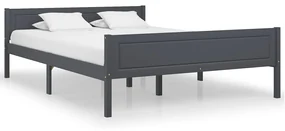 vidaXL Bedframe massief grenenhout grijs 160x200 cm
