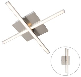 Moderne plafondlamp staal LED draaibaar - Cruz Modern vierkant Binnenverlichting Lamp