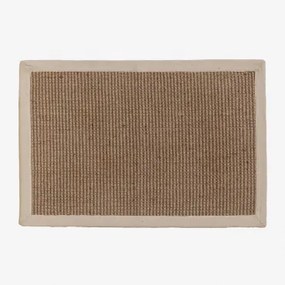 Deurmat In Jute 60x40 Cm Gimendy Gardenia Wit - Sklum