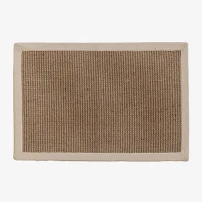 Deurmat In Jute 60x40 Cm Gimendy Gardenia Wit - Sklum