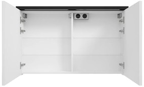 Fontana Grado spiegelkast met verlichting 100cm 2 deuren zwart mat