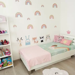 INSPIO Regenbogen in pastelkleuren, muurstickers ROZE