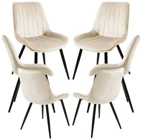 Set 6 Fluwelen Leunstoelen