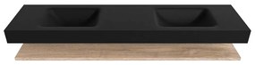 Zaro Alan badmeubel 190cm met planchet washed oak en vrijhangende wastafel cloud dubbel zonder kraangat urban