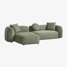 Modulaire Bank Met Linker Chaise Longue Van 2 Delen In Chenille Coco Stof Chenille Groen – Salie - Sklum