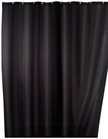 Wenko anti-schimmel douchegordijn 180x200cm polyester uni zwart inclusief ringen