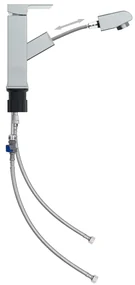 vidaXL Wastafelkraan met uittrekfunctie 157x172 mm verchroomd