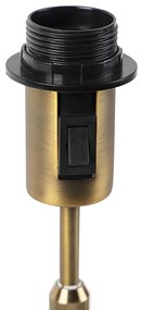 Tafellamp brons met velours lampenkap blad dessin met gouden binnenkant - Parte