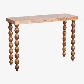 Consoletafel Van Mangohout Tessaia Donker Handvat Hout - Sklum