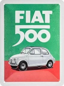 Metalen bord Fiat 500 Italian Colours, (15 x 20 cm)