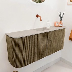 Mondiaz Joya DLux 105cm toiletmeubel ronding links/rechts dusk met wastafel faye midden zonder kraangat opalo