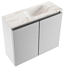 Mondiaz Ture DLux toiletmeubel 60cm plata met wastafel frappe rechts zonder kraangat