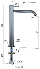 Hotbath Laddy Wastafelkraan Chroom LH003