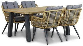 Tuinset 4 personen 180 cm Wicker/Aluminium/Aluminium/wicker Taupe Coco Azzano/Glasgow