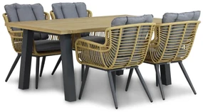 Tuinset 4 personen 180 cm Wicker/Aluminium/Aluminium/wicker Taupe Coco Azzano/Glasgow