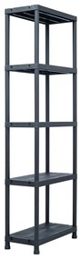 vidaXL Opbergrek 125 kg 60x30x180 cm kunststof zwart