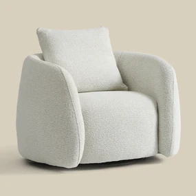 Ronde Fauteuil Creme Stof