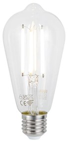 Smart tafellamp zwart met smoke glas 2-lichts incl. 2 Wifi ST64 - Laura Modern E27 rond Binnenverlichting Lamp