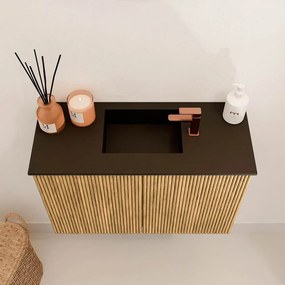 Mondiaz Joya 60cm toiletmeubel oak met wastafel faye midden 1 kraangat urban