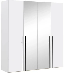 Goossens Kledingkast Easy Storage Ddk, Kledingkast 203 cm breed, 220 cm hoog, 2x draaideur en 2x spiegel draaideur midden