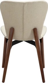 Dan-Form Paragon Design Stoel Almond Shimmer Boucle Met Walnoot