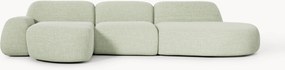 Modulaire bouclé hoekbank Wolke (4-zits) met chaise longue