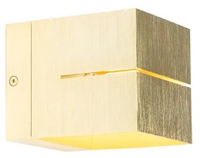 Moderne wandlamp goud 9,7 cm - Transfer Groove