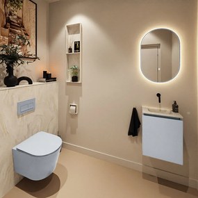 Mondiaz Ture DLux toiletmeubel 40cm clay met wastafel ostra midden zonder kraangat