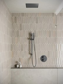Saniclear Cube Pro inbouw regendouche rond met inbouw douchekop 30x30cm, glijstang en staafhanddouche verouderd ijzer - gunmetal