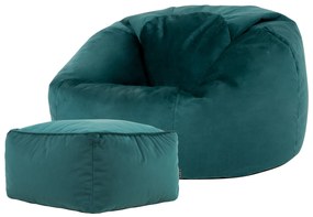 Aurora Classic Velvet Bean Bag + Footstool