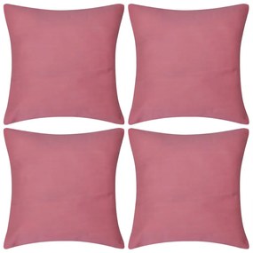 vidaXL Kussenhoezen katoen 50 x 50 cm roze 4 stuks